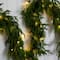 9ft. Pre-Lit Artificial Real Touch Norfolk Island Pine Garland with 50 Warm White LED Lights and Natural Look